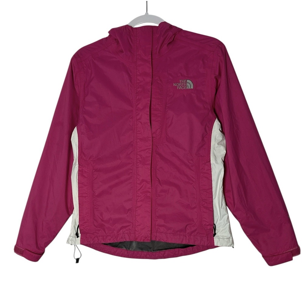 The North Face Hooded Hyvent Jacket Women's XS Pink Lightweight Outdoor Full Zip